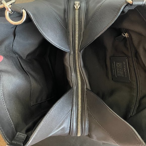 COACH logo shoulder bag "Lexy" style black/gray AUTHENTIC - Picture 5 of 8